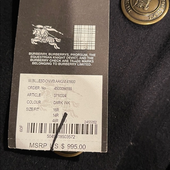 Burberry Black Double-Breasted Blazer size 14 slim fit used 5 times - Picture 12 of 14